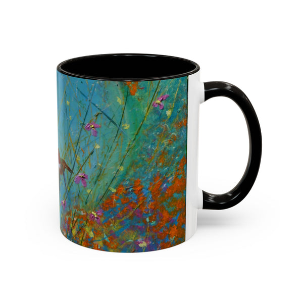 Mug - Allen Hummingbird flying home after a days work of harvesting in the meadow