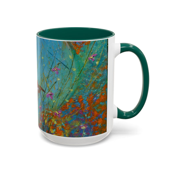 Mug - Allen Hummingbird flying home after a days work of harvesting in the meadow