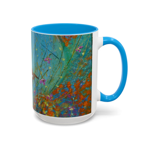 Mug - Allen Hummingbird flying home after a days work of harvesting in the meadow