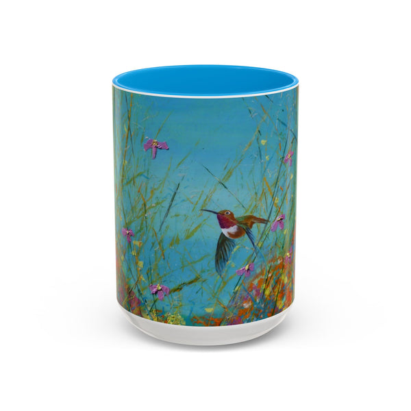 Mug - Allen Hummingbird flying home after a days work of harvesting in the meadow