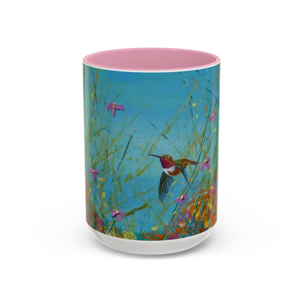 Mug - Allen Hummingbird flying home after a days work of harvesting in the meadow