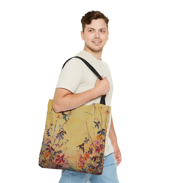 Hummingbirds at Dawn  Bag, Reusable Shopping Tote, Summer Beach Bag, Eco-Friendly Carryall, Gift for Nature Lovers
