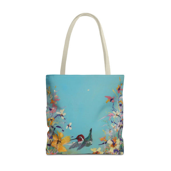 Hummingbird Tote Bag - Anna Hummingbird Diving Into Flowers Design