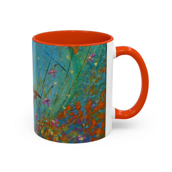 Mug - Allen Hummingbird flying home after a days work of harvesting in the meadow