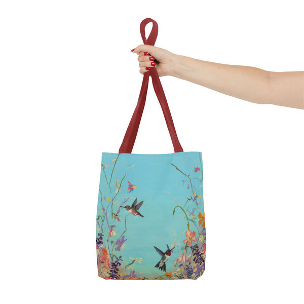Floral Hummingbird Tote Bag, Stylish Reusable Shopping Bag, Beach Tote, Gift for Nature Lovers, Eco-Friendly Daily Essential
