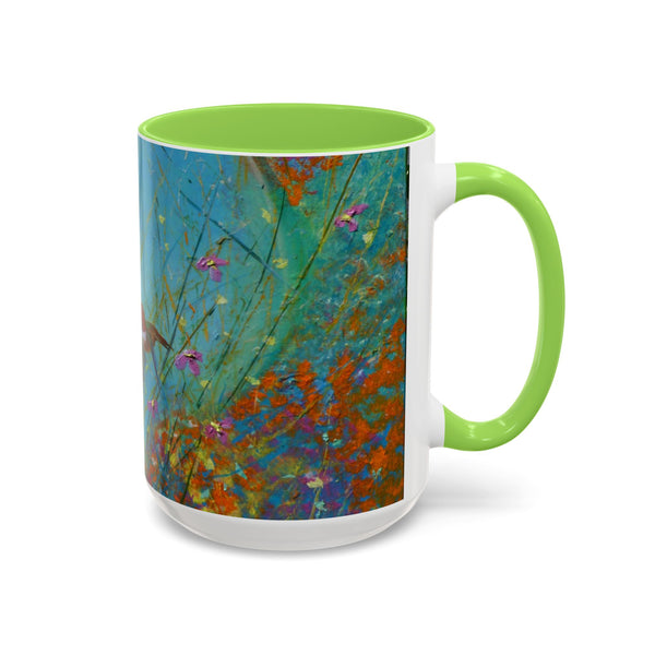 Mug - Allen Hummingbird flying home after a days work of harvesting in the meadow