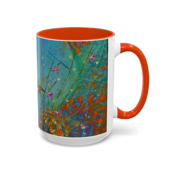 Mug - Allen Hummingbird flying home after a days work of harvesting in the meadow