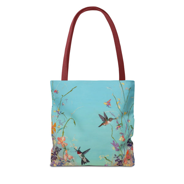 Floral Hummingbird Tote Bag, Stylish Reusable Shopping Bag, Beach Tote, Gift for Nature Lovers, Eco-Friendly Daily Essential