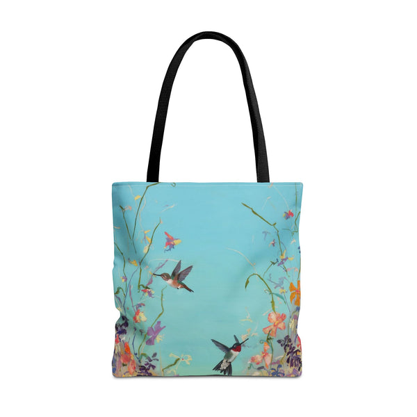 Floral Hummingbird Tote Bag, Stylish Reusable Shopping Bag, Beach Tote, Gift for Nature Lovers, Eco-Friendly Daily Essential