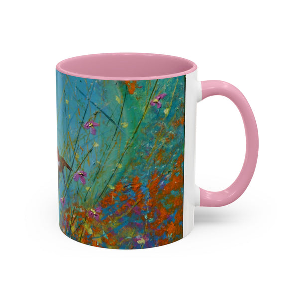 Mug - Allen Hummingbird flying home after a days work of harvesting in the meadow