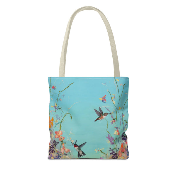 Floral Hummingbird Tote Bag, Stylish Reusable Shopping Bag, Beach Tote, Gift for Nature Lovers, Eco-Friendly Daily Essential