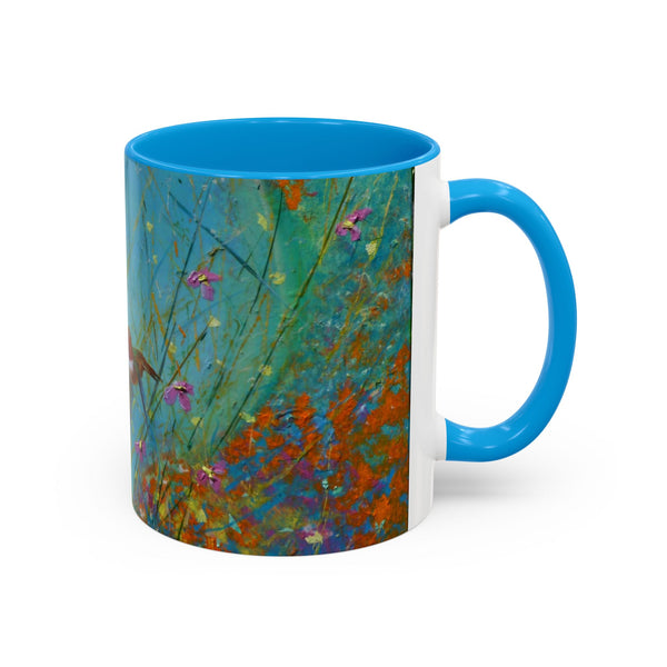 Mug - Allen Hummingbird flying home after a days work of harvesting in the meadow
