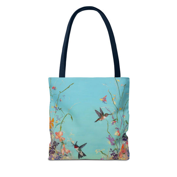 Floral Hummingbird Tote Bag, Stylish Reusable Shopping Bag, Beach Tote, Gift for Nature Lovers, Eco-Friendly Daily Essential