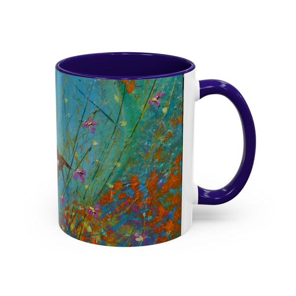 Mug - Allen Hummingbird flying home after a days work of harvesting in the meadow