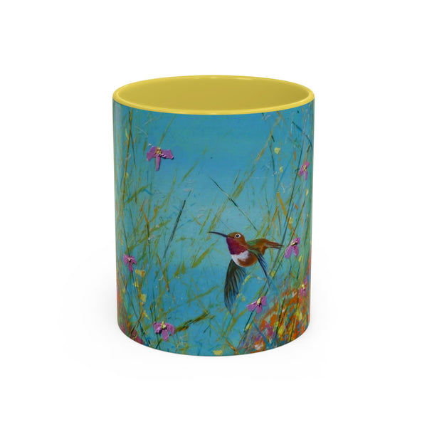 Mug - Allen Hummingbird flying home after a days work of harvesting in the meadow