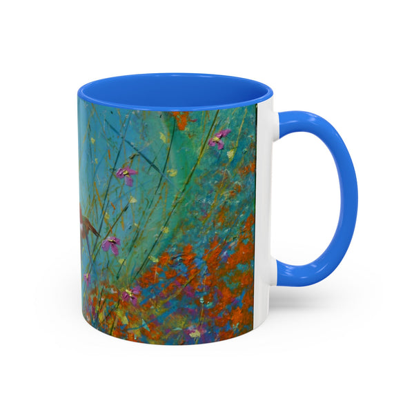 Mug - Allen Hummingbird flying home after a days work of harvesting in the meadow