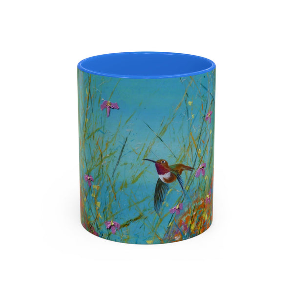 Mug - Allen Hummingbird flying home after a days work of harvesting in the meadow