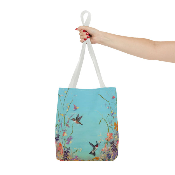 Floral Hummingbird Tote Bag, Stylish Reusable Shopping Bag, Beach Tote, Gift for Nature Lovers, Eco-Friendly Daily Essential