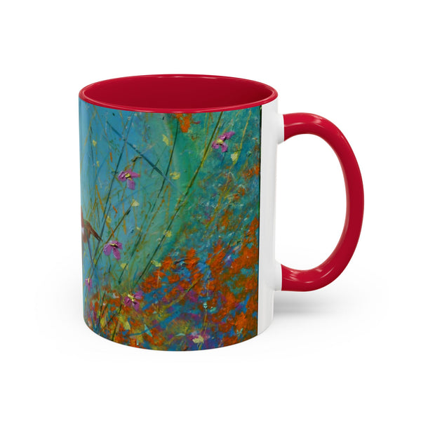 Mug - Allen Hummingbird flying home after a days work of harvesting in the meadow