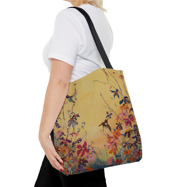 Hummingbirds at Dawn  Bag, Reusable Shopping Tote, Summer Beach Bag, Eco-Friendly Carryall, Gift for Nature Lovers