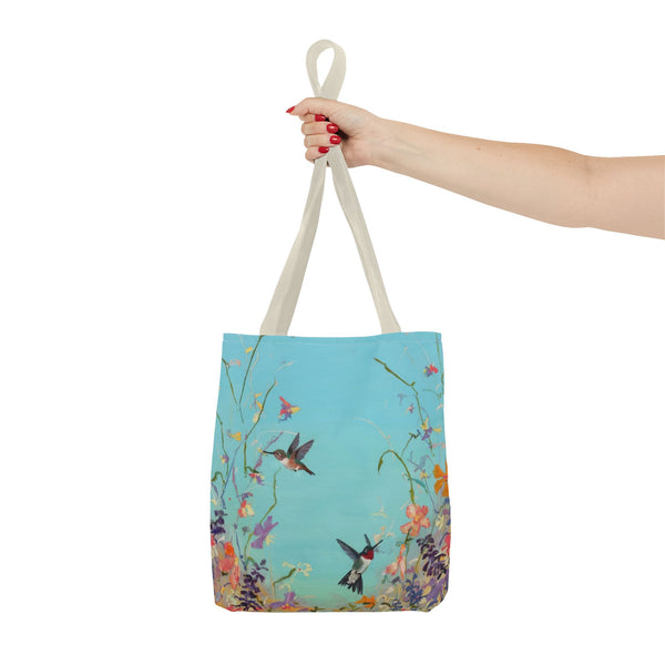 Floral Hummingbird Tote Bag, Stylish Reusable Shopping Bag, Beach Tote, Gift for Nature Lovers, Eco-Friendly Daily Essential