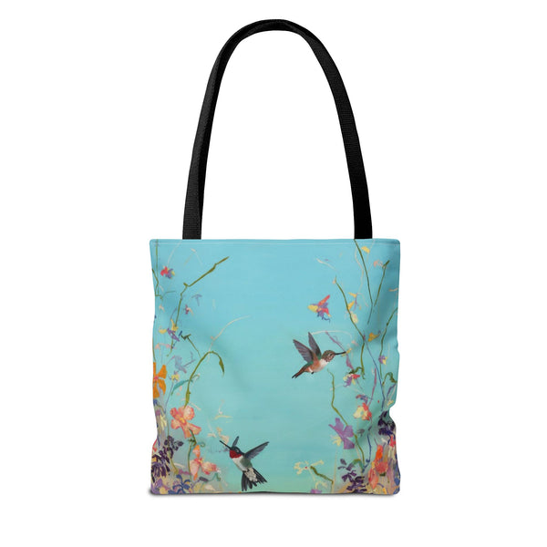 Floral Hummingbird Tote Bag, Stylish Reusable Shopping Bag, Beach Tote, Gift for Nature Lovers, Eco-Friendly Daily Essential