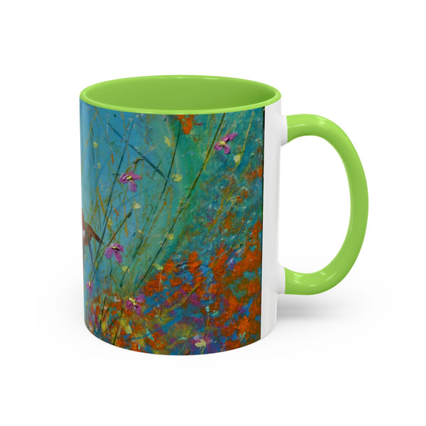 Mug - Allen Hummingbird flying home after a days work of harvesting in the meadow