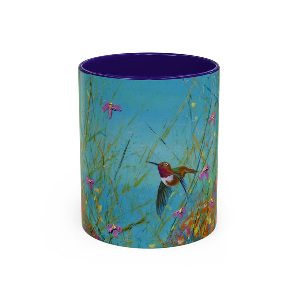 Mug - Allen Hummingbird flying home after a days work of harvesting in the meadow