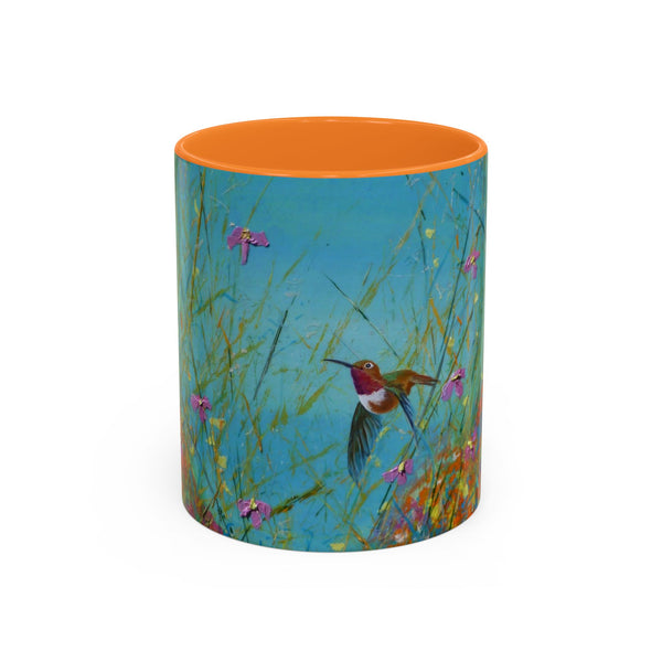 Mug - Allen Hummingbird flying home after a days work of harvesting in the meadow