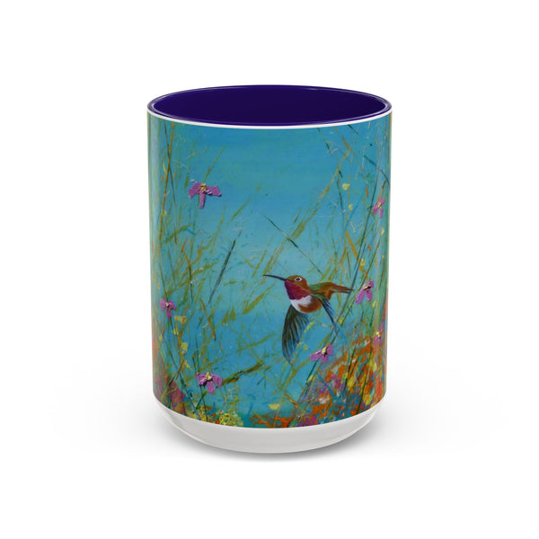 Mug - Allen Hummingbird flying home after a days work of harvesting in the meadow