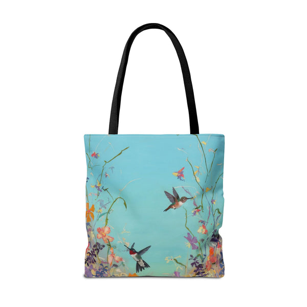 Floral Hummingbird Tote Bag, Stylish Reusable Shopping Bag, Beach Tote, Gift for Nature Lovers, Eco-Friendly Daily Essential