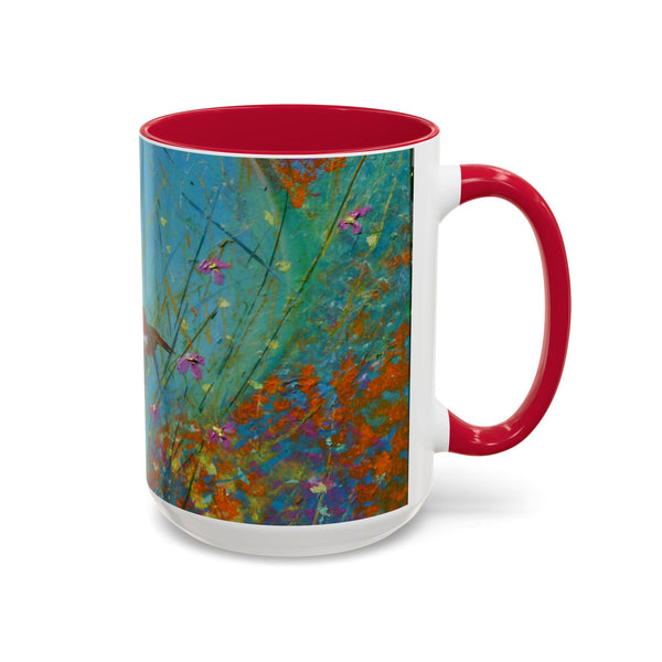 Mug - Allen Hummingbird flying home after a days work of harvesting in the meadow