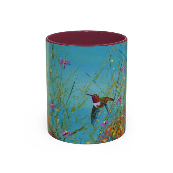 Mug - Allen Hummingbird flying home after a days work of harvesting in the meadow