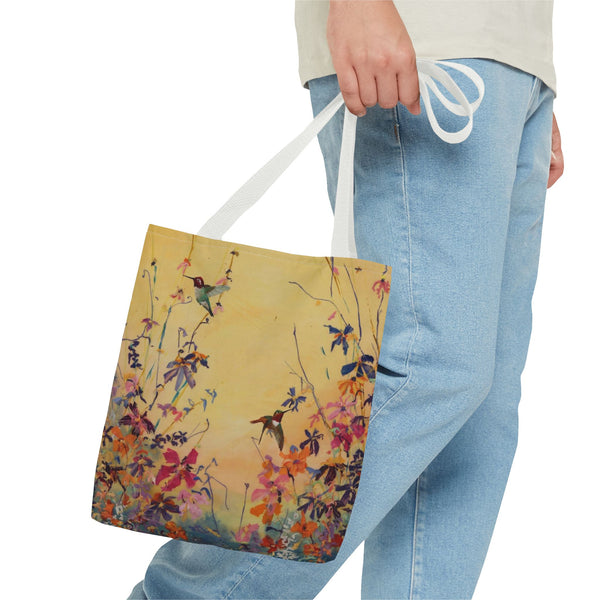 Hummingbirds at Dawn  Bag, Reusable Shopping Tote, Summer Beach Bag, Eco-Friendly Carryall, Gift for Nature Lovers