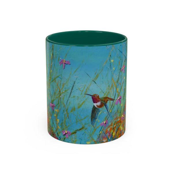 Mug - Allen Hummingbird flying home after a days work of harvesting in the meadow
