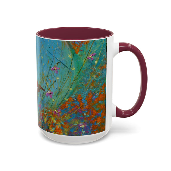 Mug - Allen Hummingbird flying home after a days work of harvesting in the meadow