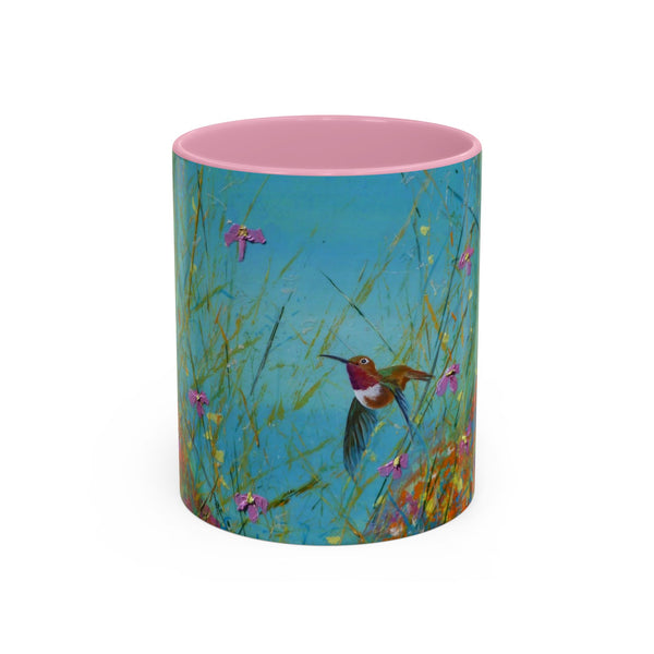 Mug - Allen Hummingbird flying home after a days work of harvesting in the meadow