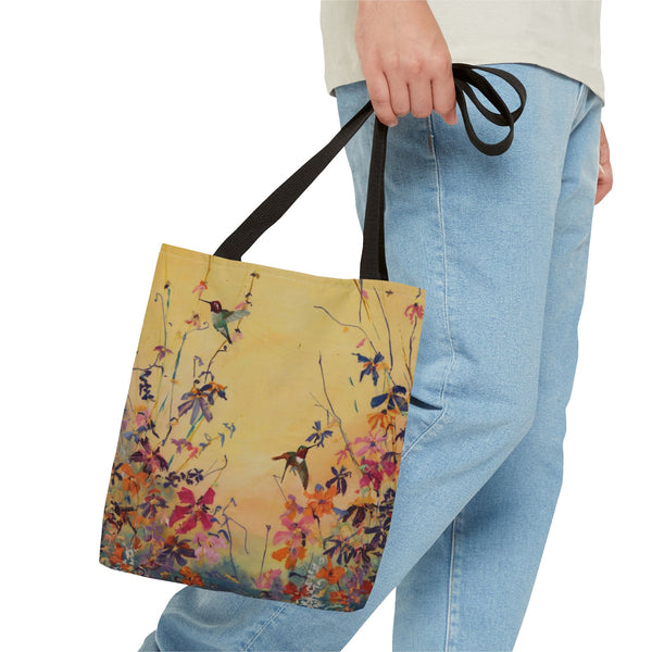 Hummingbirds at Dawn  Bag, Reusable Shopping Tote, Summer Beach Bag, Eco-Friendly Carryall, Gift for Nature Lovers