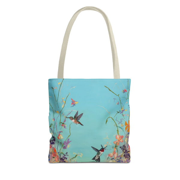 Floral Hummingbird Tote Bag, Stylish Reusable Shopping Bag, Beach Tote, Gift for Nature Lovers, Eco-Friendly Daily Essential