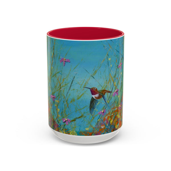 Mug - Allen Hummingbird flying home after a days work of harvesting in the meadow