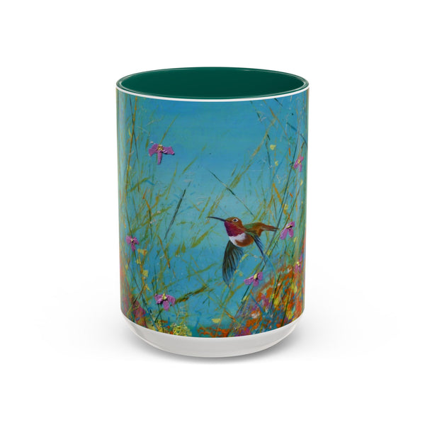Mug - Allen Hummingbird flying home after a days work of harvesting in the meadow