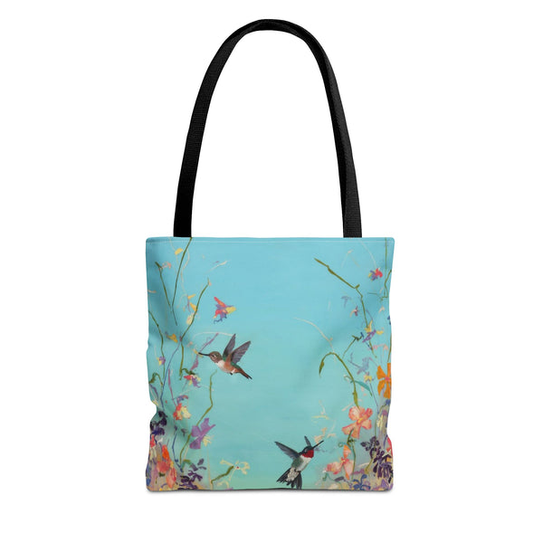 Floral Hummingbird Tote Bag, Stylish Reusable Shopping Bag, Beach Tote, Gift for Nature Lovers, Eco-Friendly Daily Essential