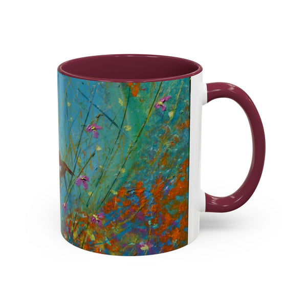 Mug - Allen Hummingbird flying home after a days work of harvesting in the meadow