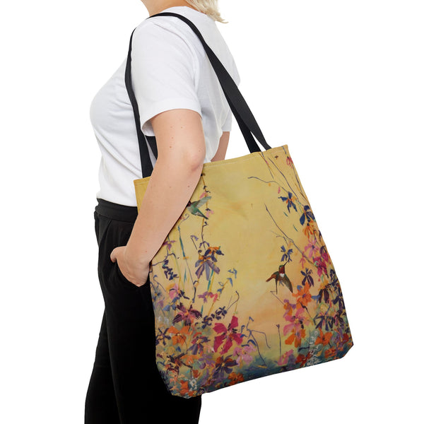 Hummingbirds at Dawn  Bag, Reusable Shopping Tote, Summer Beach Bag, Eco-Friendly Carryall, Gift for Nature Lovers