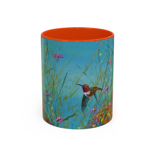 Mug - Allen Hummingbird flying home after a days work of harvesting in the meadow