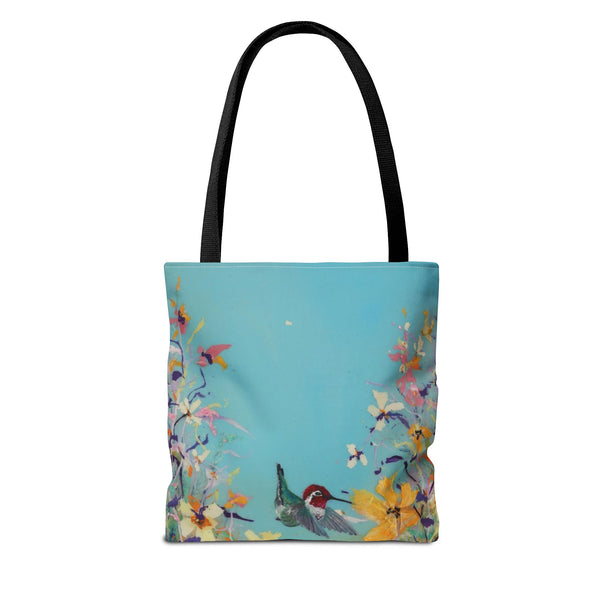 Hummingbird Tote Bag - Anna Hummingbird Diving Into Flowers Design