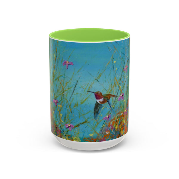 Mug - Allen Hummingbird flying home after a days work of harvesting in the meadow