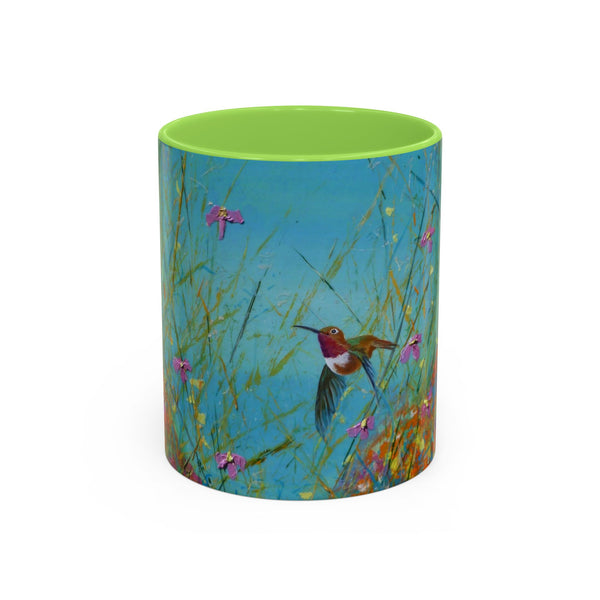 Mug - Allen Hummingbird flying home after a days work of harvesting in the meadow
