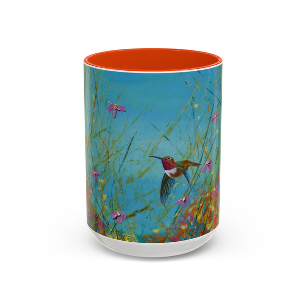 Mug - Allen Hummingbird flying home after a days work of harvesting in the meadow