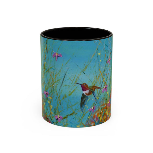 Mug - Allen Hummingbird flying home after a days work of harvesting in the meadow